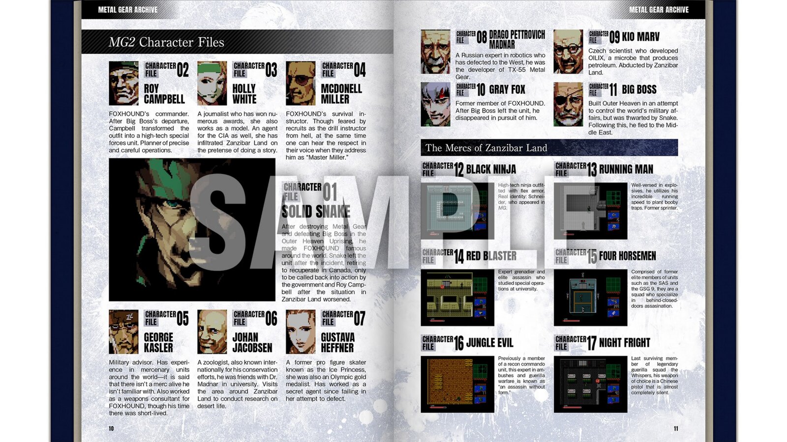 Metal Gear and Metal Gear 2 Master Book character files